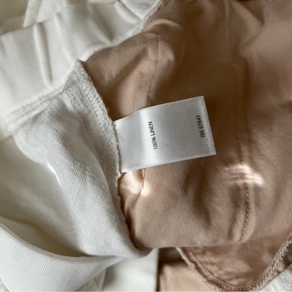 J Jill Love Linen Pants XL Cropped Pull On Pockets Ivory Relaxed Comfort Band - Picture 9 of 12